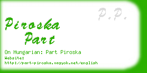 piroska part business card